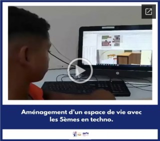 Aménagement d’un espace de vie avec les 5èmes en techno.