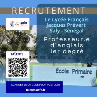 Offre d'emploi - Professeur.e d'anglais 1er degré