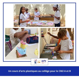 Les CM2 en arts plastiques au collège
