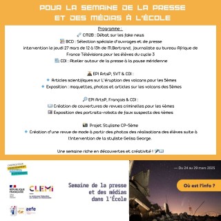 Semaine de la presse et des médias à l'école